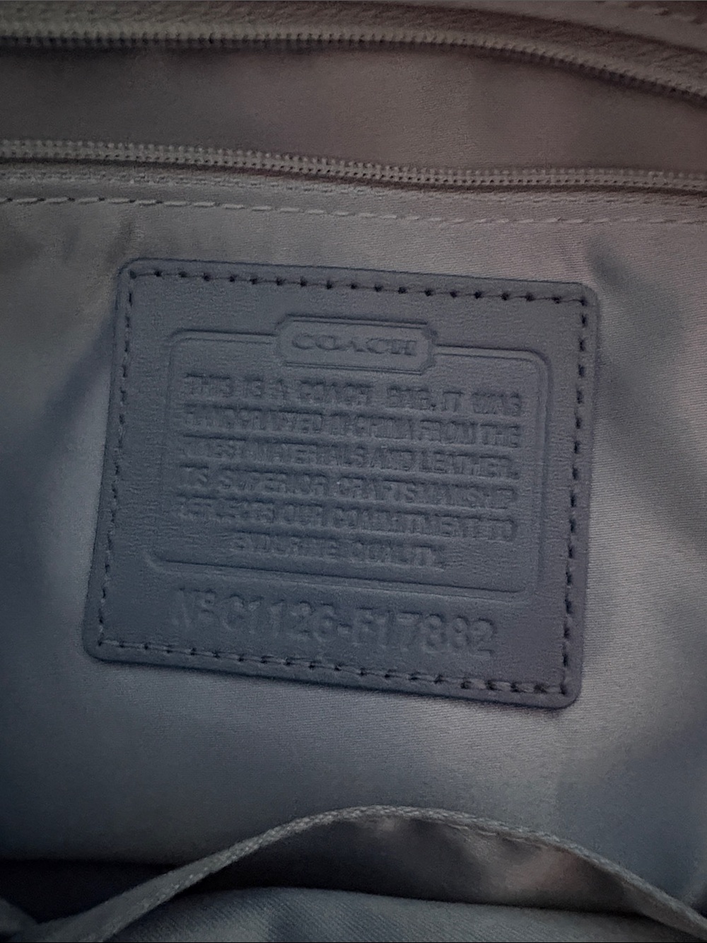 Authentic Coach Signature Canvas Tote in Navy and Gray - Picture 11 of 11